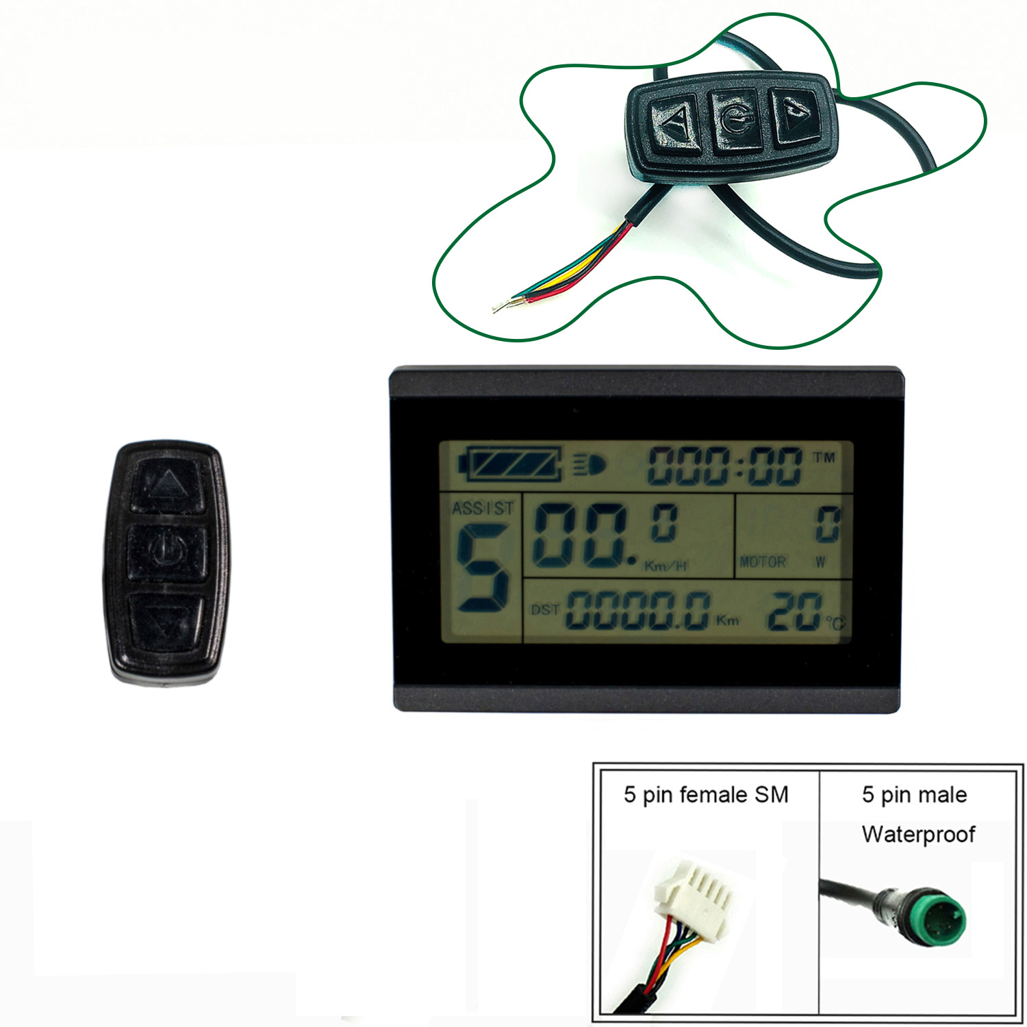 24v 36v 48v KTLCD3 Digital LCD Display for Electric Bike GREEN PEDEL 24v 36v 48v KTLCD3 Digital LCD Display for Electric Bike GREEN PEDEL